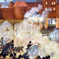 Gefecht am Burgtor von Lübeck 6.11.1806 (mittlerer Hintergrund)