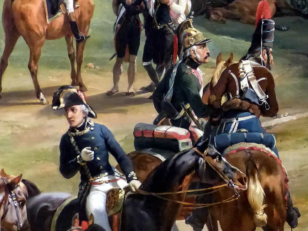 Schlacht von Valmy am 20.9.1792, Gemälde von Emile-Jean-Horace Vernet (Ausschnitt vorne zentral links)