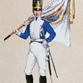 Infanterie - 9. Füsilier-Regiment, Unteroffizier 1800 mit Leibfahne M/1786